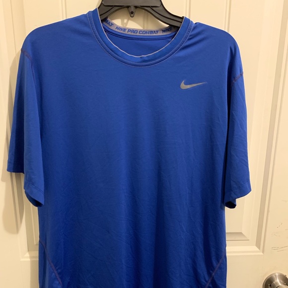 Nike Pro Combat Fitted Shirt GAME ROYAL Men’s XL - Picture 1 of 6